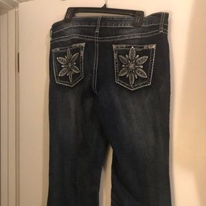 Dark denim jeans with Detail. Size 14 from Belk.